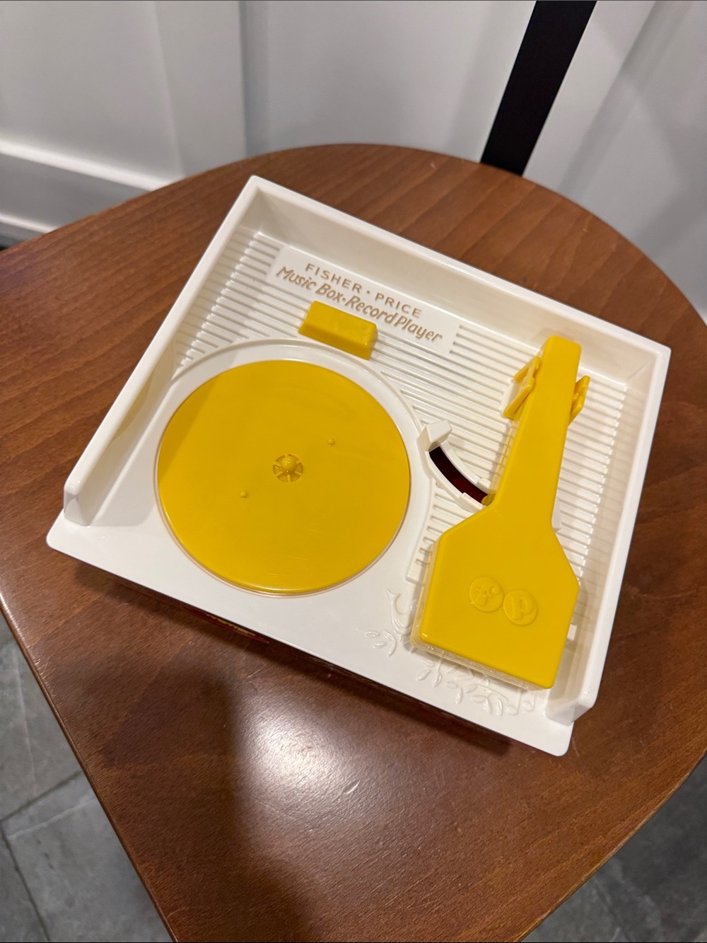 Vintage Fisher-Price White and Yellow Music Box Recorder Player Toy EUC